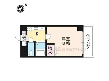 JR東海道・山陽本線 瀬田駅(滋賀) 徒歩33分 6階建 築25年(1K/3階)の間取り写真