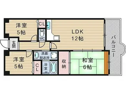 シティパル桜川(3LDK/9階)の間取り写真