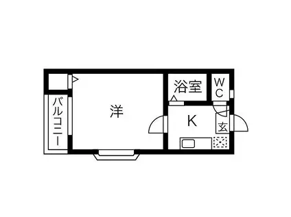 名鉄名古屋本線 栄生駅 徒歩10分 2階建 築19年(1SK/2階)の間取り写真