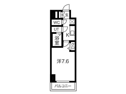 JR東海道本線 尾頭橋駅 徒歩3分 15階建 築1年(1K/8階)の間取り写真