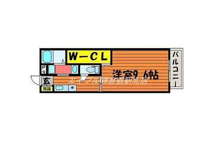 JR山陽本線 倉敷駅 徒歩24分 2階建 築20年(1K/2階)の間取り写真