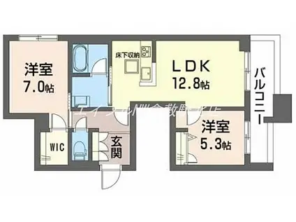 JR吉備線 東総社駅 徒歩22分 3階建 築1年(2LDK/1階)の間取り写真