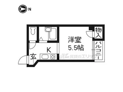 アーモン(1K/3階)の間取り写真