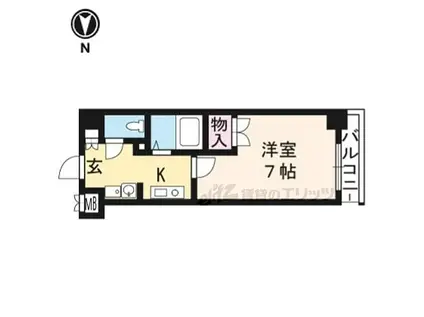 京都地下鉄東西線 京都市役所前駅 徒歩2分 11階建 築23年(1K/5階)の間取り写真