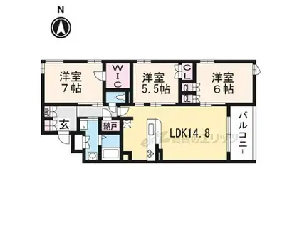 京阪本線 神宮丸太町駅 徒歩12分 3階建 築8年(3LDK/3階)の間取り写真