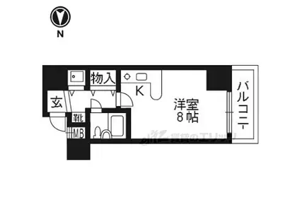 ライオンズマンション京都東堀川(ワンルーム/3階)の間取り写真