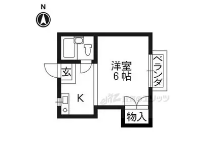 ヴィラ粟田口(ワンルーム/1階)の間取り写真