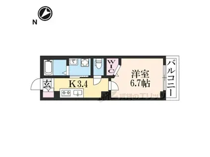 JR東海道・山陽本線 近江八幡駅 徒歩15分 3階建 築2年(1K/3階)の間取り写真