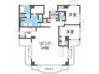 フォルレーベン円山(2LDK/3階)の間取り写真