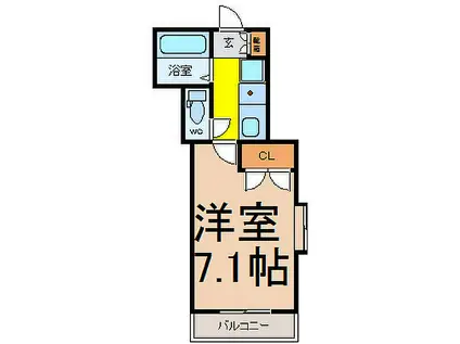 名古屋市営東山線 本山駅(愛知) 徒歩5分 4階建 築27年(1K/3階)の間取り写真