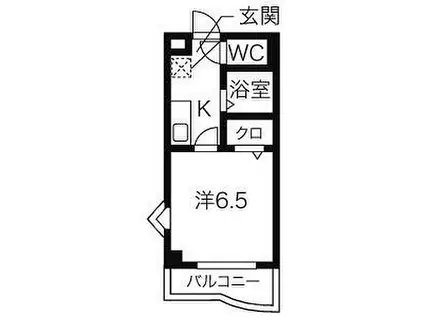 名古屋市営名城線 本山駅(愛知) 徒歩5分 3階建 築29年(1K/2階)の間取り写真