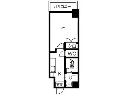 名古屋市営東山線 本山駅(愛知) 徒歩5分 5階建 築11年(1K/3階)の間取り写真