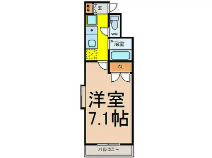 名古屋市営東山線 本山駅(愛知) 徒歩5分 4階建 築27年(1K/4階)の間取り写真