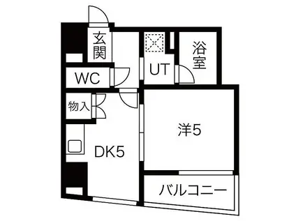 名古屋市営東山線 東山公園駅(愛知) 徒歩1分 10階建 築28年(1DK/5階)の間取り写真