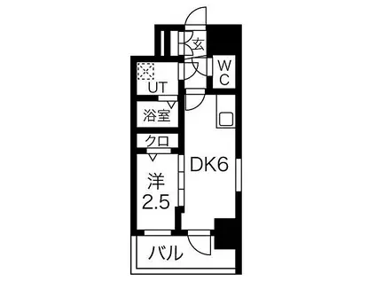 名古屋市営東山線 今池駅(愛知) 徒歩4分 12階建 築3年(1DK/9階)の間取り写真