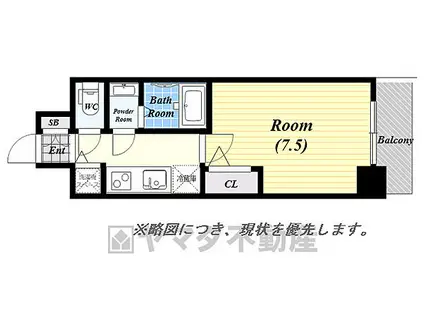S-RESIDENCE江坂EMINENCE(1K/7階)の間取り写真