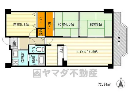 ウィステリア千里(3LDK/2階)の間取り写真