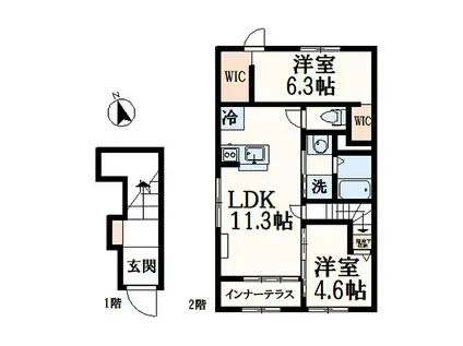 ノッテ・ステラータ(2LDK/2階)の間取り写真