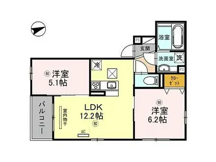 D-ROOM北斎(2LDK/3階)の間取り写真