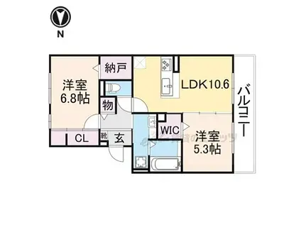 D-ROOM嵯峨嵐山(2LDK/2階)の間取り写真