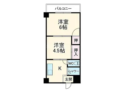メゾン大和枚岡(2K/3階)の間取り写真