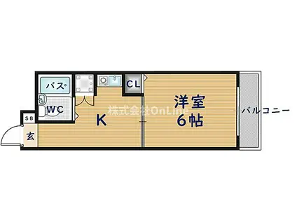 清新マンション(1DK/1階)の間取り写真