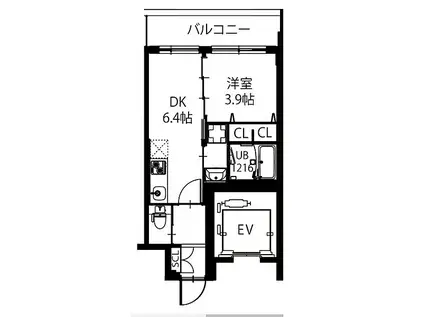 スプランディッド安土町(1DK/7階)の間取り写真