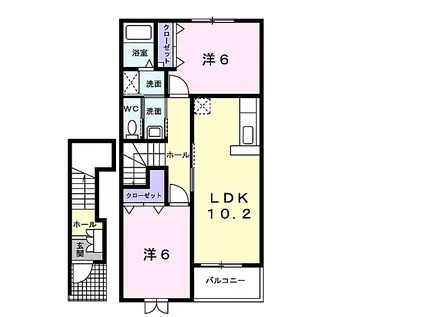 コンフォルターブルIV(2LDK/2階)の間取り写真