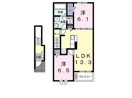 アルカンシエル(2LDK/2階)の間取り写真