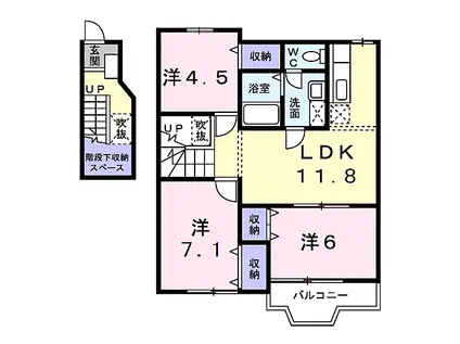 クレーデレドーノメグミ(3LDK/2階)の間取り写真