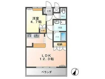 CHARMANT COAT(1LDK/1階)の間取り写真