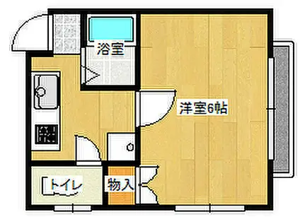 広島電鉄1系統 県病院前駅 徒歩17分 2階建 築32年(1K/2階)の間取り写真