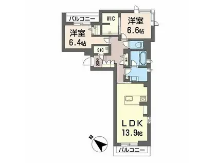 JR可部線 安芸長束駅 徒歩8分 3階建 新築(2LDK/3階)の間取り写真