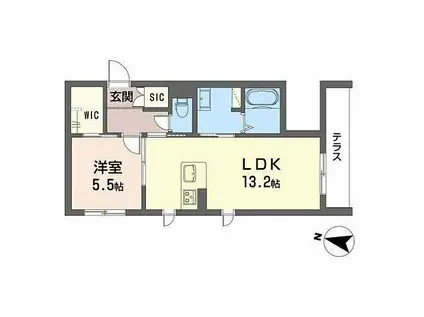 JR阪和線 紀伊中ノ島駅 徒歩10分 4階建 新築(1LDK/1階)の間取り写真
