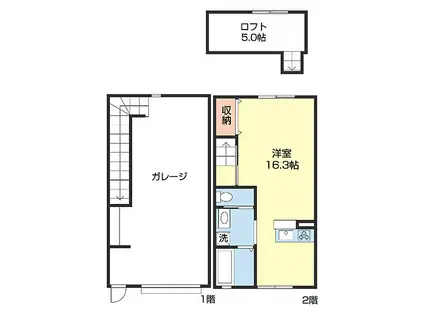 WAKANOURA・R(ワンルーム/1階)の間取り写真