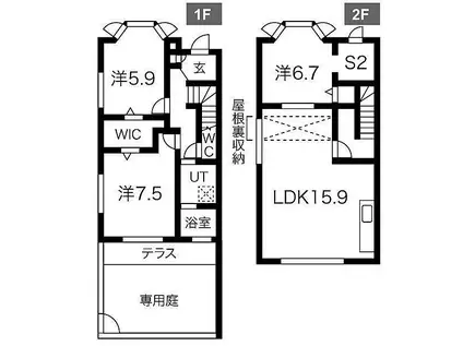 JR山陽本線 英賀保駅 徒歩7分 2階建 築25年(3LDK/2階)の間取り写真