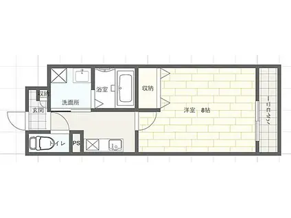 JR山陽本線 英賀保駅 徒歩5分 5階建 築3年(1K/5階)の間取り写真