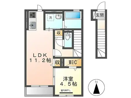 エムスラッシュ(1LDK/2階)の間取り写真