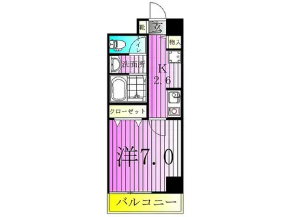 ファージェ立石(1K/7階)の間取り写真