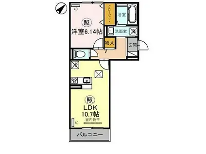 神戸高速東西線 高速長田駅 徒歩5分 3階建 築1年(1LDK/3階)の間取り写真