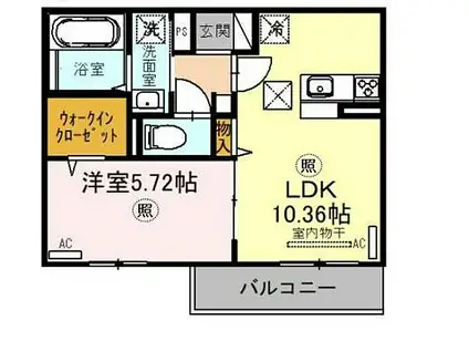 神戸高速東西線 高速長田駅 徒歩5分 3階建 築1年(1LDK/1階)の間取り写真
