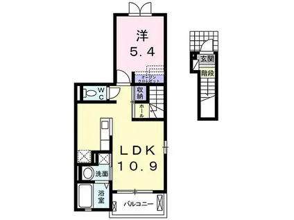 フォーエヴァー サンリッチ(1LDK/2階)の間取り写真