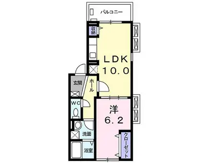 葵 コンフォート(1LDK/2階)の間取り写真