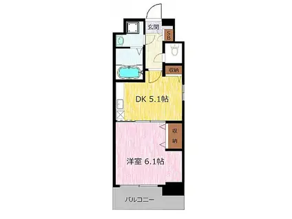 レジデンス西京極(1DK/9階)の間取り写真