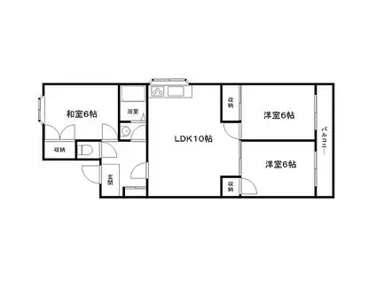 リバティセキ(3LDK/3階)の間取り写真