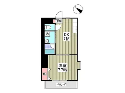 第2成城島田マンション(1DK/3階)の間取り写真