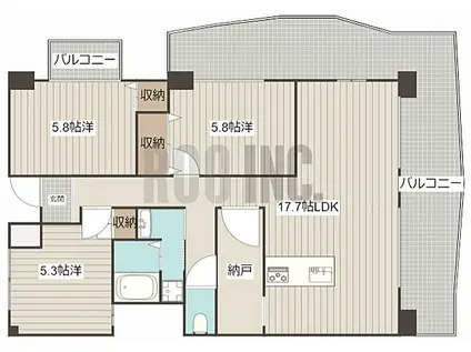 メゾン芳村(3SLDK/1階)の間取り写真