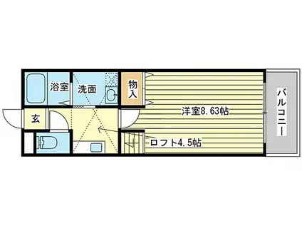 コーポ阿成植木(1K/2階)の間取り写真