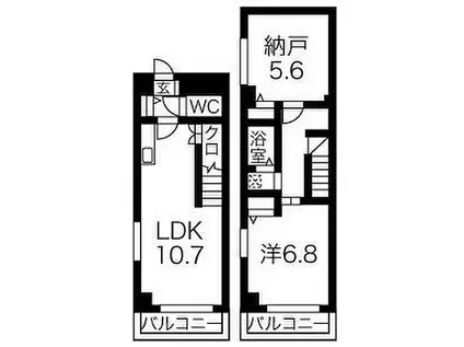 名古屋市営上飯田線 上飯田駅 徒歩4分 5階建 築21年(2LDK/4階)の間取り写真