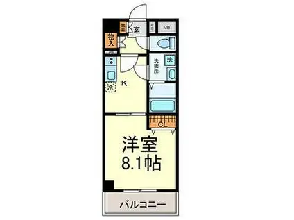 名古屋市営名城線 黒川駅(愛知) 徒歩11分 9階建 築19年(1K/7階)の間取り写真